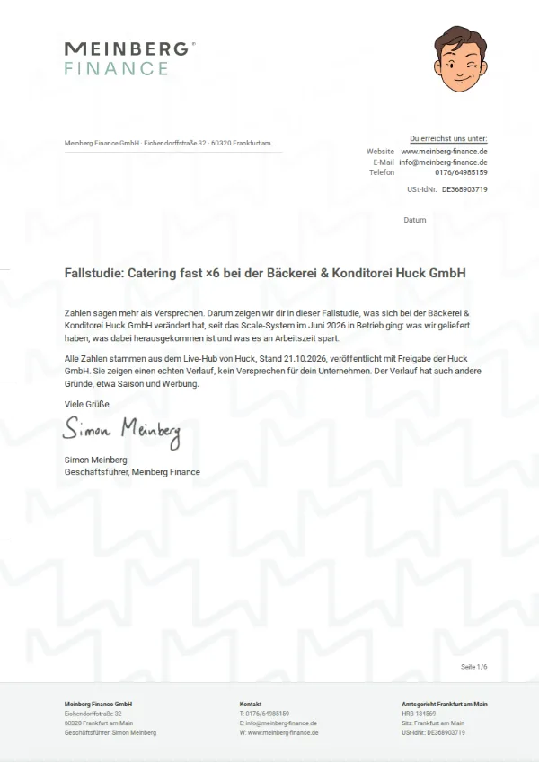 Titelseite: Fallstudie: Catering fast ×6